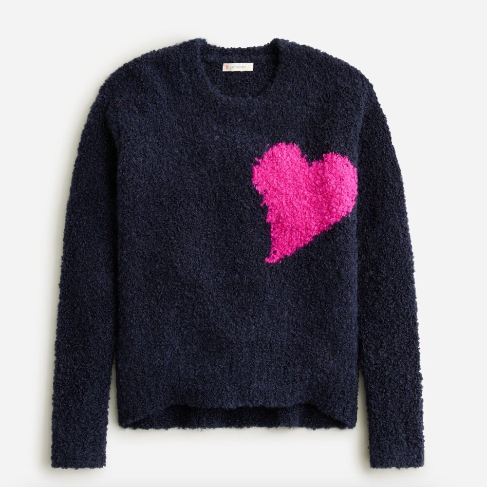 Crewcuts Navy Sweater with Pink Heart